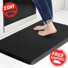 Anti Fatigue Kitchen Mat Cushioned Non Slip Water Resistant 17.3x28 Black