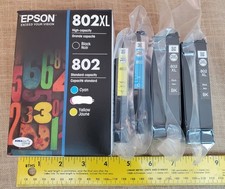 Authentic Epson 802 Y/C  2X 802XL B Ink Cartridges Sealed Date 5/27 No Magenta