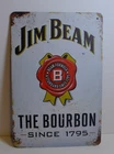 Jim Beam The Bourbon Whiskey Bar Metal Tin Sign 12x8 Vintage Style Distillery