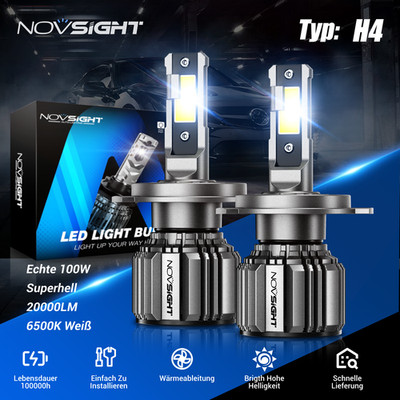 2X H4 Mit Zulassung 6500K Scheinwerfer Canbus fehlerfrei 15000LM Halogen DE