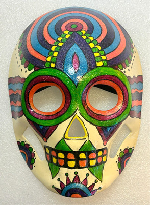 Zeckos Glitter Sugar Skull Mask Resin Day Of The Dead Gothic Wall Decor