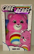 Care Bears NIB Cheer Bear Plush - Pink with Rainbow Belly 2021-12"x7.5"x5.5" Box