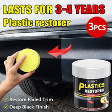 3x Car Plastic Restorer Back to Black Trim Interior Exterior Renew Wax 150g