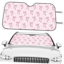 Pink Bow Car Windshield Sun Shade Cute Cars Visor Front Windshield Sun