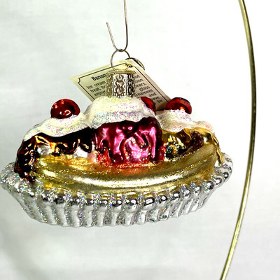 Old World Christmas Glass Banana Split Ice Cream Sundae Christmas Ornament Tags