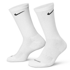 Nike, Everyday Plus Dri-fit, Single Pair, White Crew Socks. Size: Men's 8-12