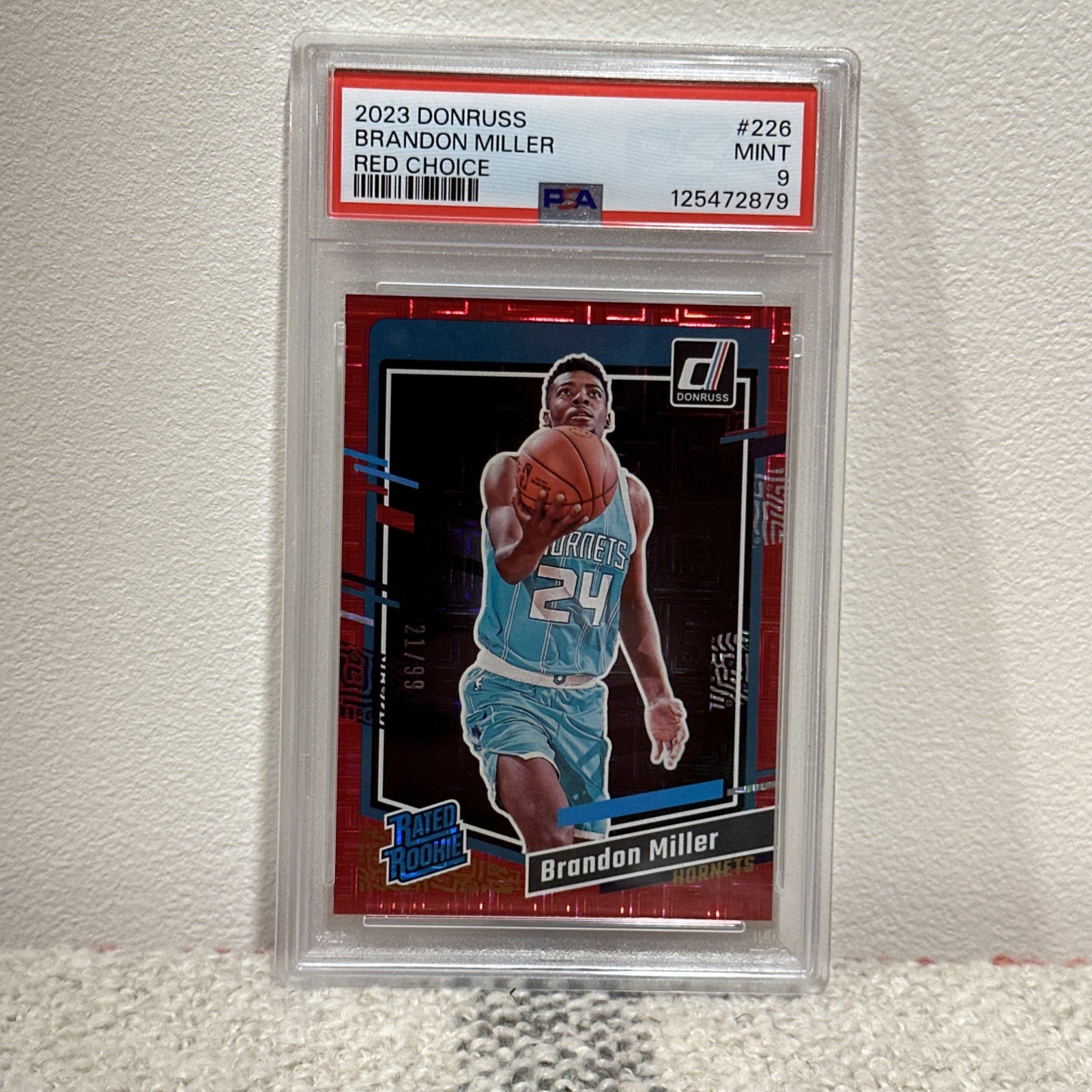 2023-24 Panini Donruss - Rated Rookie Red #226 Brandon Miller (RC) /99 PSA 9