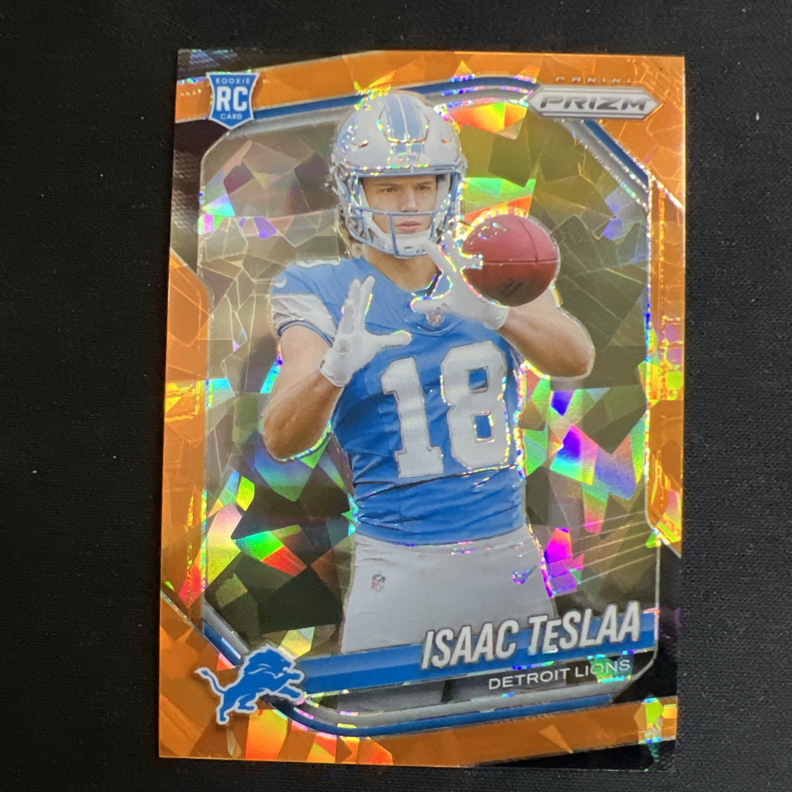 2025 Prizm Isaac Teslaa Orange Ice RC #316 Detroit Lions