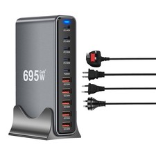 800W GaN PD Charger With 10 Ports Multi-Function Desktop Charging Station