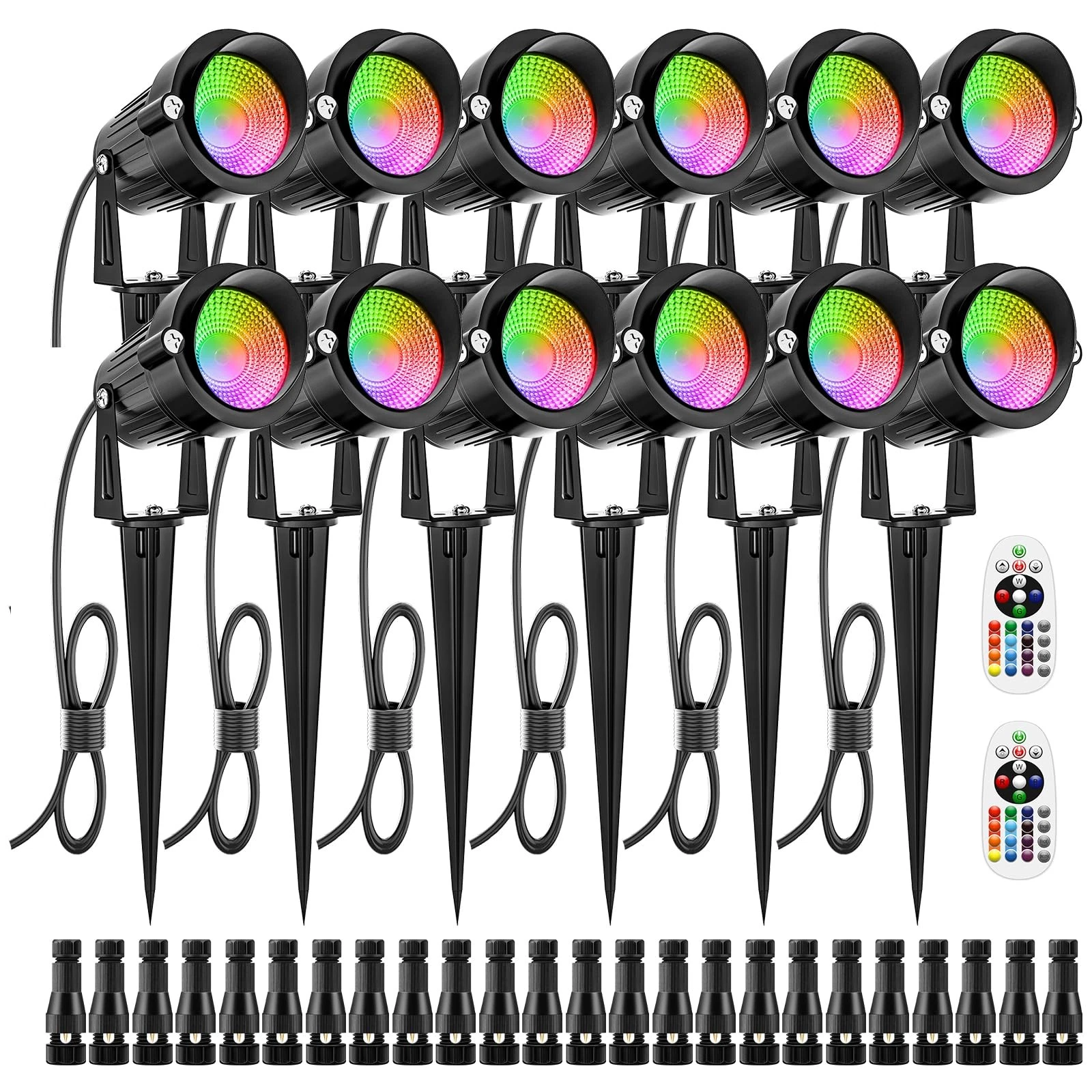 12W RGB Low Voltage Landscape Lights, LED Color Changing Landscape Lighting, ...