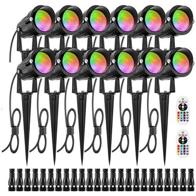 12W RGB Low Voltage Landscape Lights, LED Color Changing Landscape Lighting, ...
