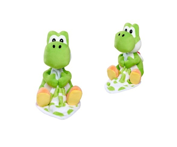 Simba 109231552 My Mario Yoshi Plush Toy With Comfort Blanket, 23cm, New