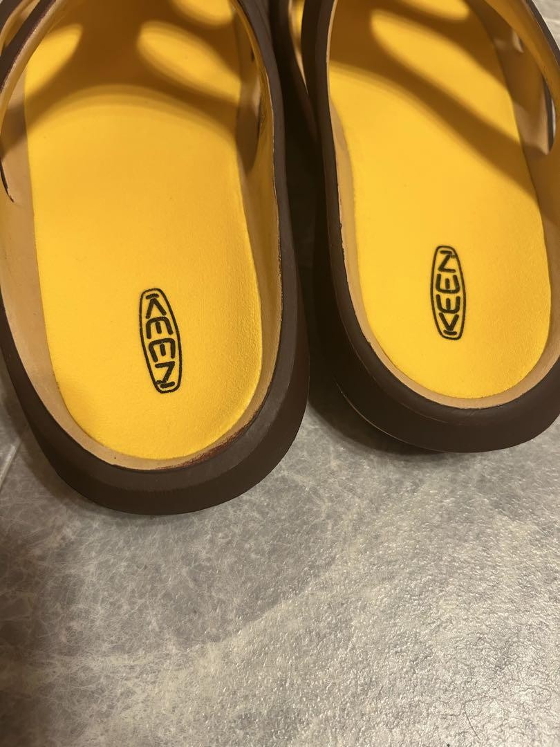 Sandali KEEN uomo Shanti Atmos Cora punta aperta marrone giallo 8US 7UK come nuovi