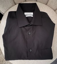 Calvin Klein Men Active Performance Stretch Shirt, Black, XL 17-17.5, 36/37 NWT