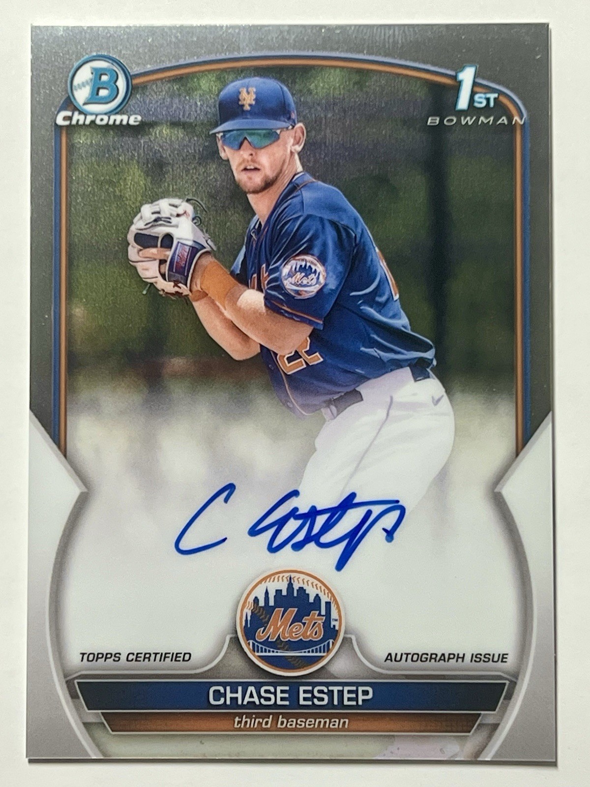 2023 Bowman Chrome Chase Estep 1st #CPA-CE Auto New York Mets
