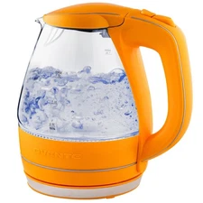 OVENTE Electric Kettle, 1.5L Borosilicate Glass Countertop Water Heater, Orange