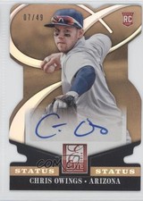 2014 Donruss Elite Signatures Status Gold Die-Cut 7/49 Chris Owings #57 Auto p1b