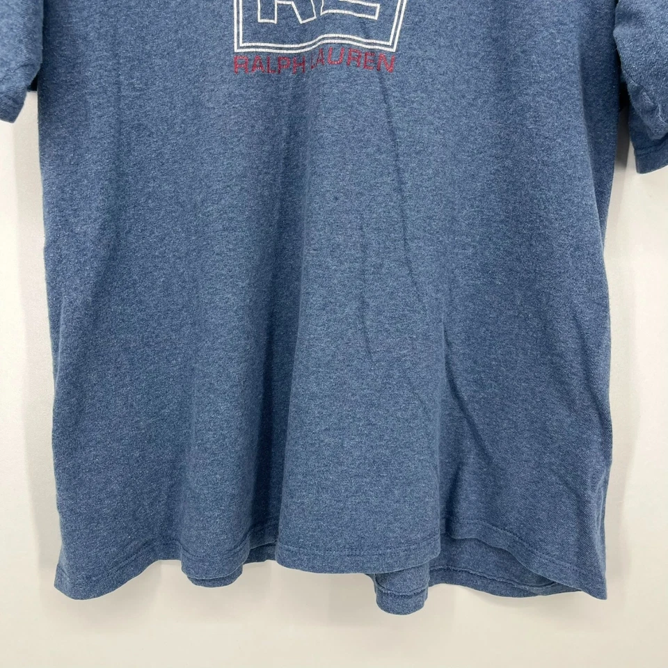 Chaps Ralph Lauren T-Shirt Men's Size M Blue Vtg 90s Logo Cotton Crew Neck USA - Image 3 of 4