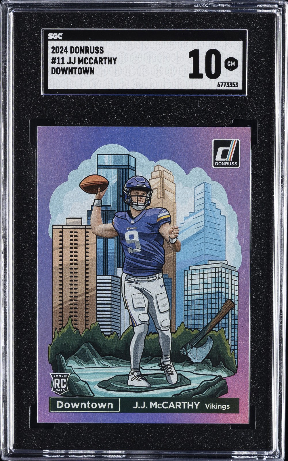 2024 DONRUSS DOWNTOWN JJ MCCARTHY SGC 10