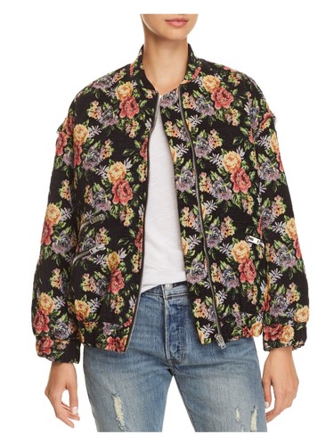 IRO.JEANS Womens Black Floral Bomber Jacket 4 - Picture 7 of 9