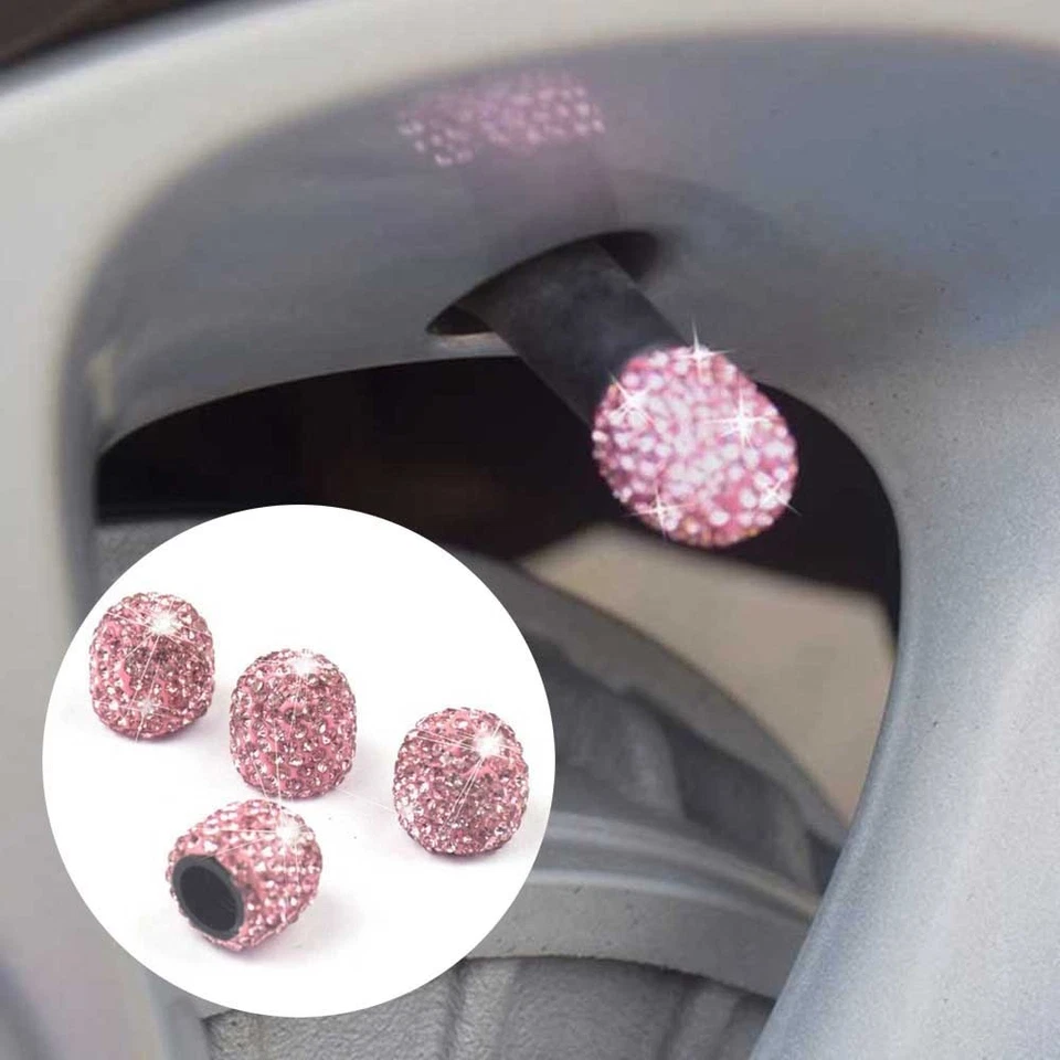 Air Valve Cap Anti-rust Cap Car Clay + Rhinestone Dust-Proof Brand New - Image 2 of 4