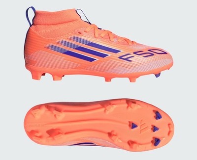 Adidas F50 League FG MG Soccer Cleats Shoes Orange JI3548 Youth