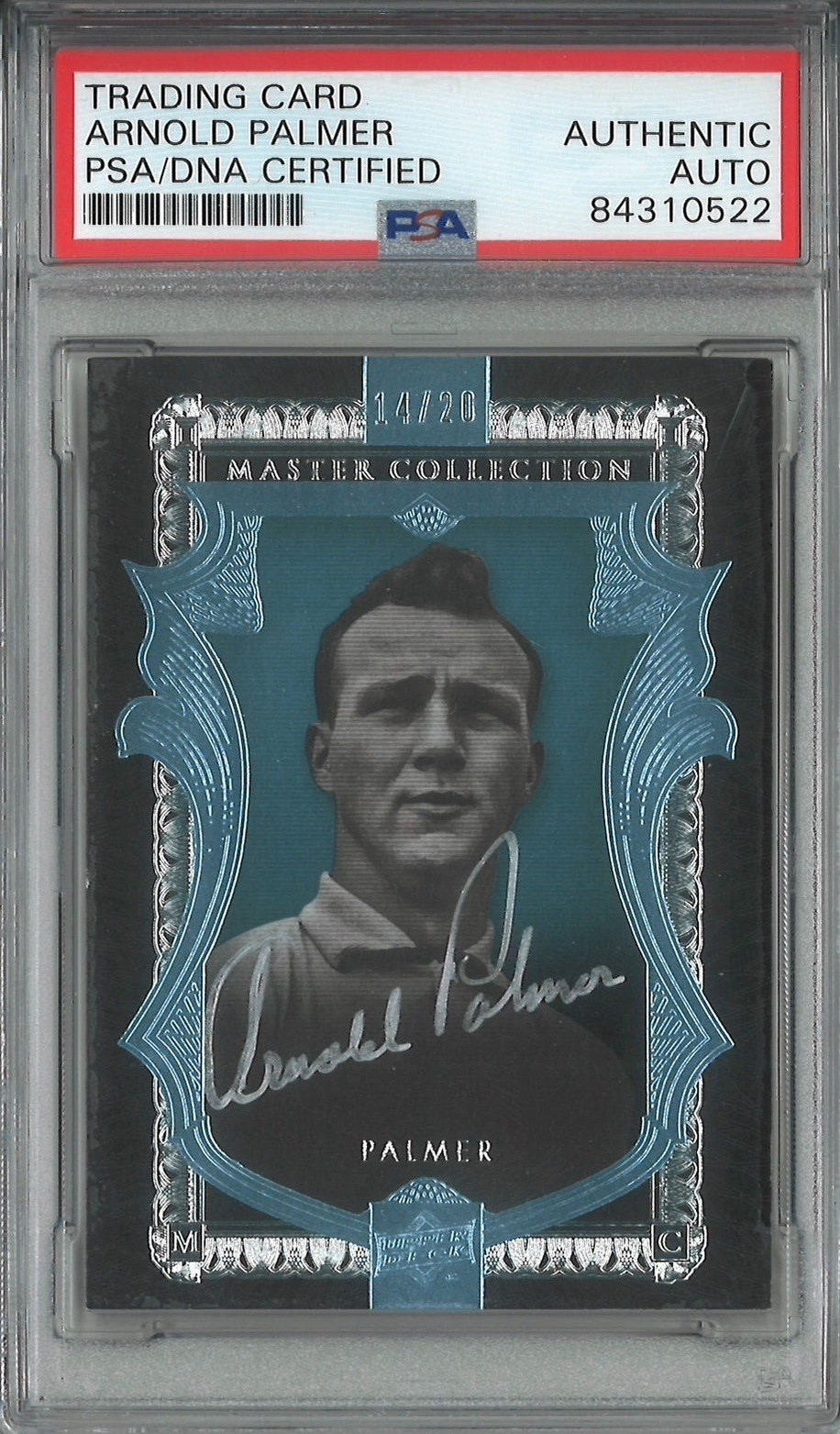 Arnold Palmer 2015 ALL TIME GREATS MASTER COLLECTION AUTO LIGHT BLUE 14/20 PSA 