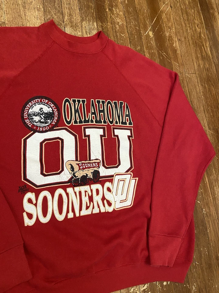 Sudadera De Colección Tultex Oklahoma University Sooners EE. UU. Logotipo Central Gráfico XL Foto 2 de 4