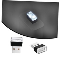 USB LED Car Interior Atmosphere Lights, 2 PCS, Night Light, Decoration White