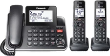 Panasonic - KX-TGF882B Link2Cell DECT 6.0 Expandable Corded/Cordless Phone wi...
