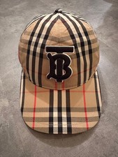 Burberry Tb Logo Plaid Baseball Cap Size M Men Hat Accessory Original Collection