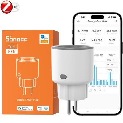 SONOFF ZIGBEE PLUG Smart Steckdose 16A Energiemessung Google Home Alexa Timer