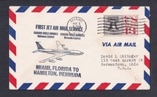 USA 1962 FIRST JET AIRMAIL SERVICE COVER MIAMI FLORIDA TO HAMILTON BERMUDA