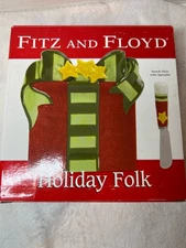 Fitz And Floyd Holiday Folk Snack Plate with Spreader ~ 2009