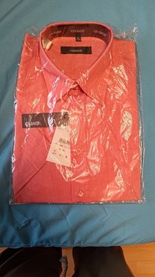 Neu & OVP Ken Baker Herren-Hemd 1/2 Ärmel XL in Korall