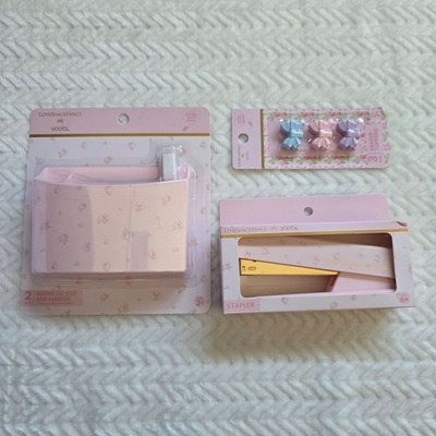 LoveShackFancy Target Yoobi stapler magnetic cup  Eraser Topper bow BUNDLE 3 lot