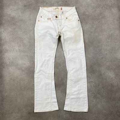 Levi's 504 Jeans Womens 26'' Western Cow Boy High Rise Denim Pants, White