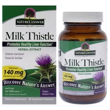 Milk Thistle - 140mg by Natures Answer for Unisex - 60 Count Capsules