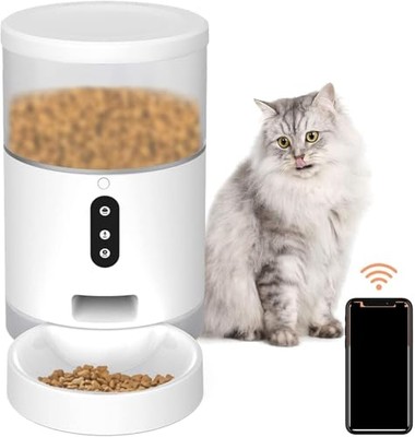 Automatic Smart Pet Cat Dog Feeder Small Animals Food Dispenser with APP Cotr...