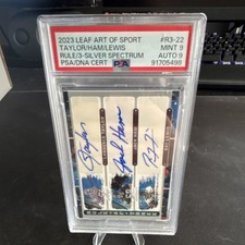 2023 Leaf Art of Sport Rule of Three Silver Spectrum Taylor Ham Lewis PSA9 Auto9