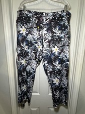 Women's Capri Leggings Plus Size 3X Water Wicking Workout Pants Floral Cheetah