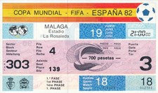 TICKET: WORLD CUP 1982 SPAIN - Soviet Union USSR v New Zealand @ Malaga MATCH 18