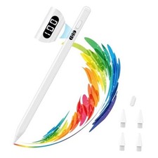Stylus Pen for iPad 2018-2025, USB-C Fast Charging Pencil with LED Power White