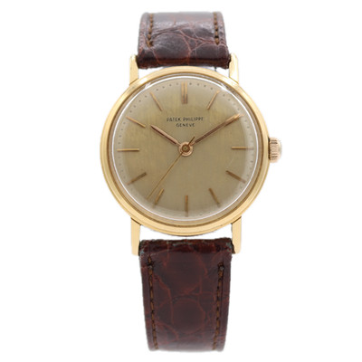 Vintage Patek Philippe 3423 Calatrava Men's Wristwatch 27SC Swiss 18k Gold