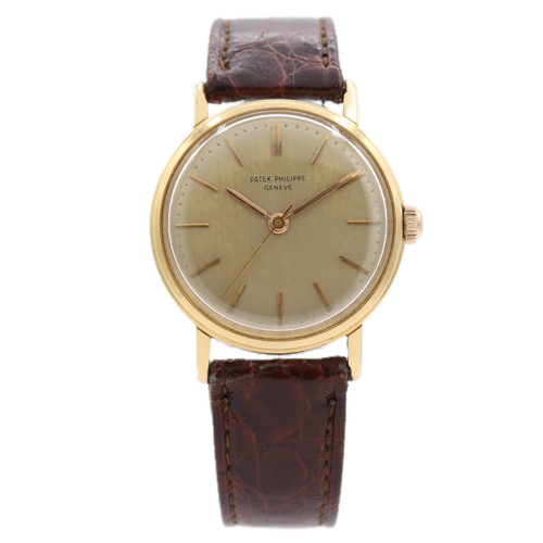 Vintage Patek Philippe 3423 Calatrava Men's Wristwatch 27SC Swiss 18k Gold
