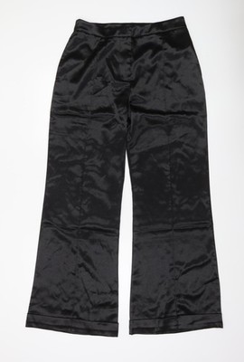 D&M Damen Anzughose schwarz Satin Größe L gerades Bein