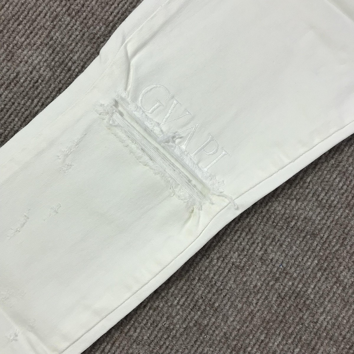 Guapi Jeans Mens 28 White Limited Edition Distressed Skinny Zipper