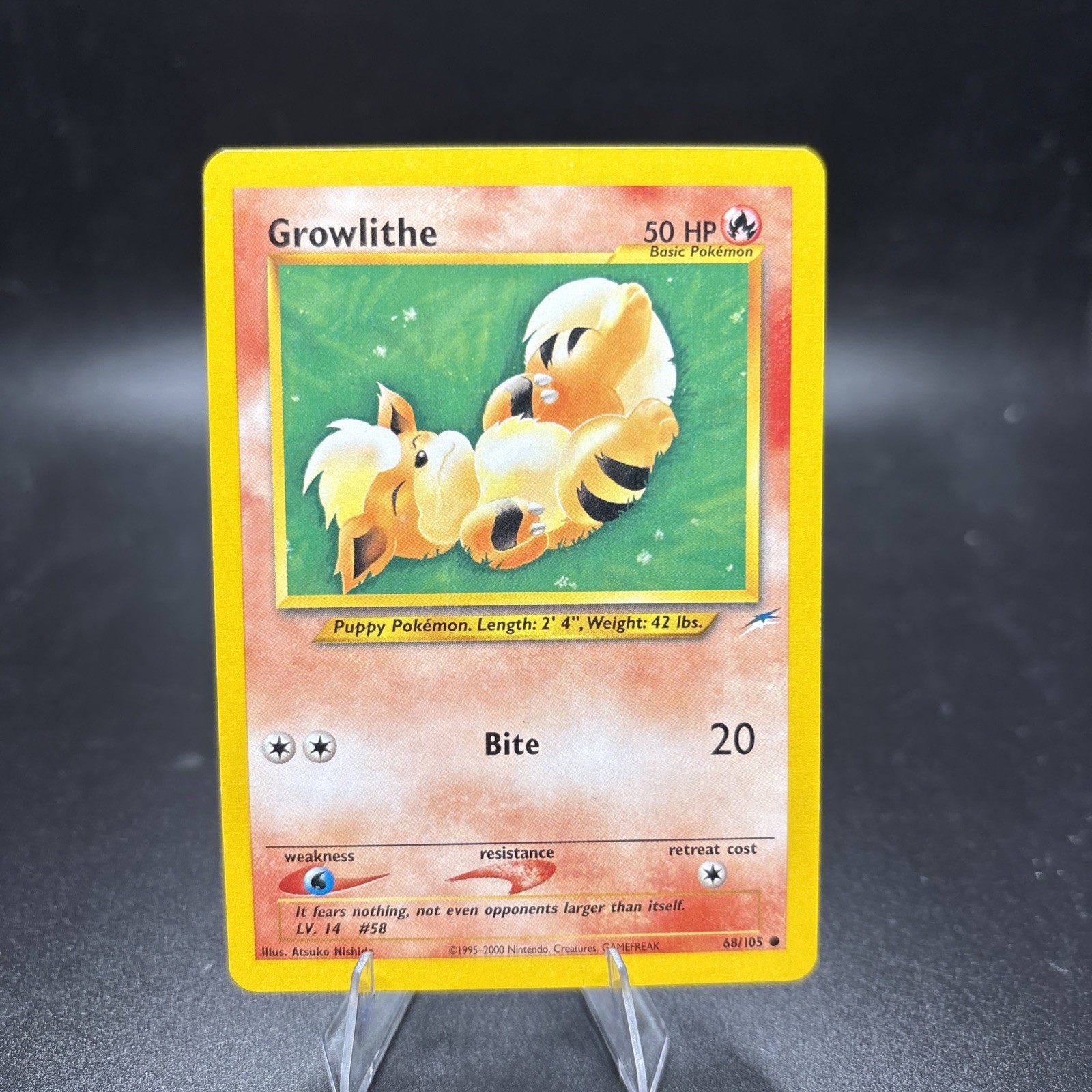 Pokémon Vintage Card Growlithe 68/105 N4 Neo Destiny Unlimited NM -j