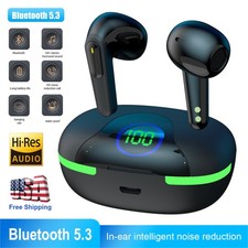 8D Stereo Bluetooth Earbuds 5.3 Low Latency LED Display 6H Playtime Comfort Fit