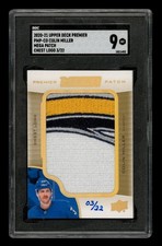 2020-21 Upper Deck Premier Mega Patch Chest Logo: Colin Miller /22 SGC 9 MINT